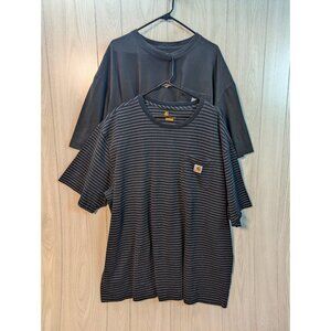 2 Carhartt T-Shirt Men 4XL Short Sleeve Original Fit Crew Neck Pocket Black Gray